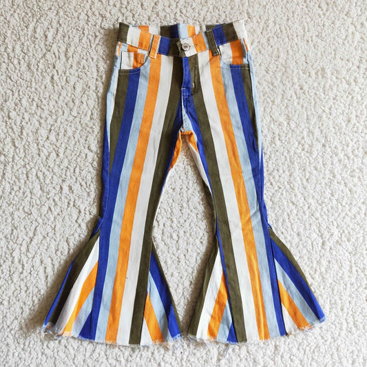 P0029 Girl Striped Bell Jeans