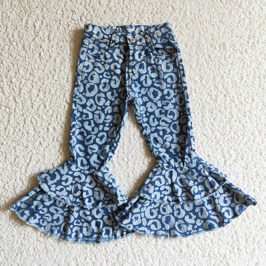 P0027 Girl Blue Spotted Bell Jeans