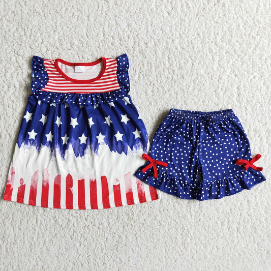 D8-19/D9-14 Sibling 4th Of July Shorts Outfit
