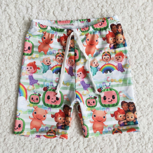 E9-18 Summer Boys Rainbow Cartoon Watermelon Shorts Swimsuit