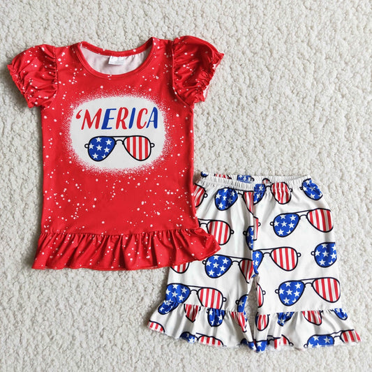D9-28 / D9-17 Sibling July 4th Sunglasses Shorts Outfit