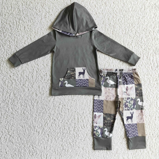 BLP0133 / GLP0319 Sibling Kids Duck Deer Camouflage Hooded Outfit