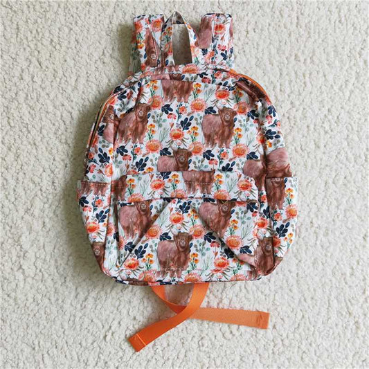 BA0027 High Mountain Cow Flower Backpack Orange