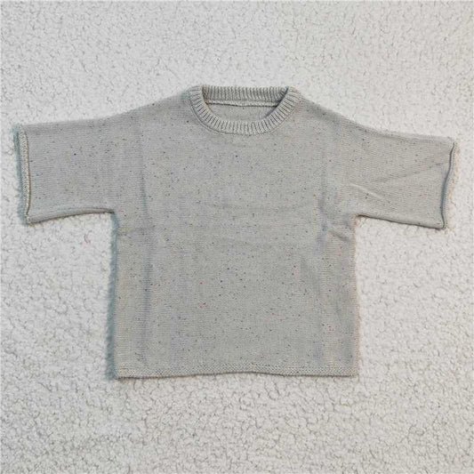 GT0142 Gray short-sleeved sweater