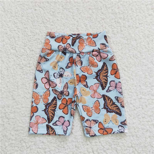 SS0031 Girls Blue Butterfly Cycling Pants