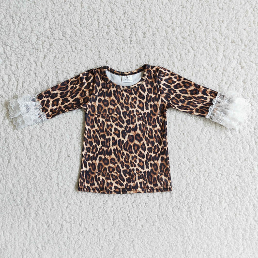 6 A23-4 Girls Leopard Lace Shirts