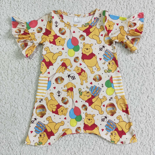 GSD0114 Girls Bear Honey Bee Dress