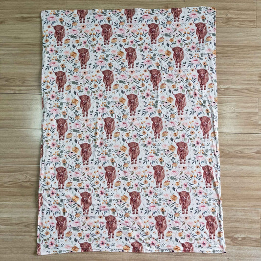 BL0011-29-43inches Floral Cow Blankets