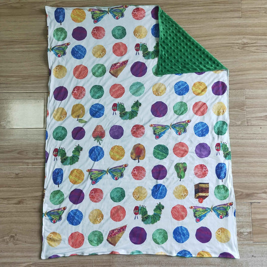 BL0014-43inches Baby Candy Caterpillar Print Nap Blankets