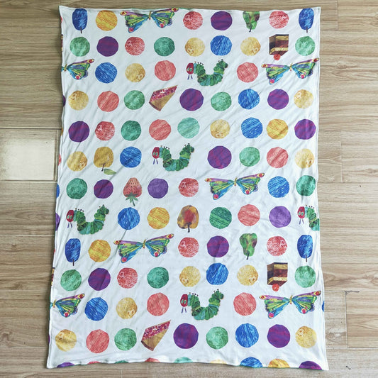 BL0014-43inches Baby Candy Caterpillar Print Nap Blankets