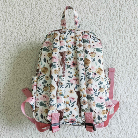 BA0007-M Kids Floral Cow Backpack