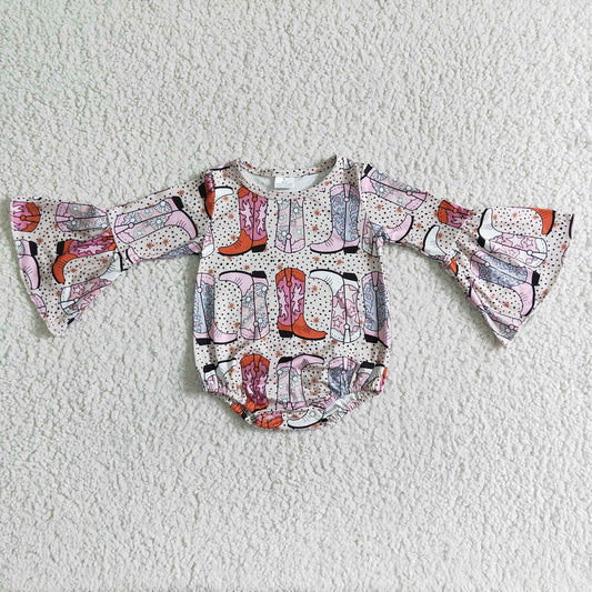 LR0001 Girls Boots Long Sleeve Romper