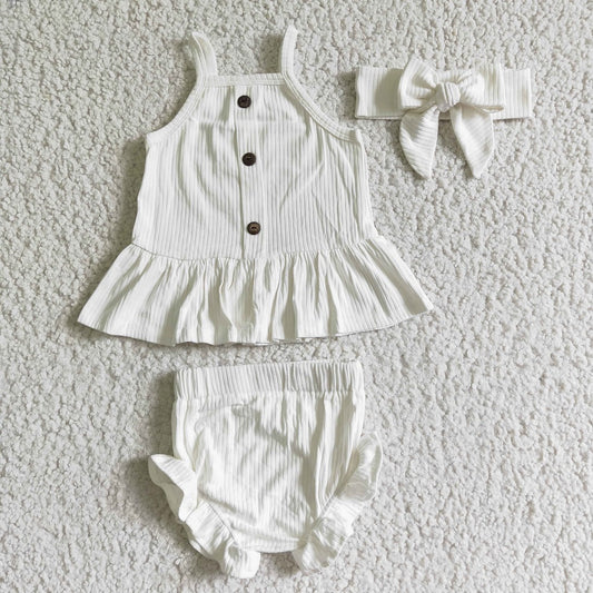 Girls Cotton Sling Ruffle Bummies Outfits