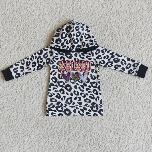 6 C10-28  Valentine XOXO Leopard Hooded Shirt