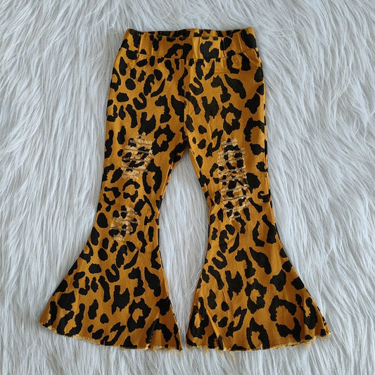 C16-6-1 Girls Leopard Jeans