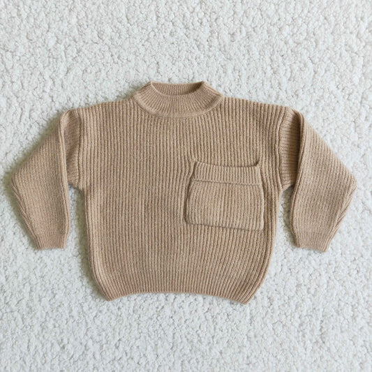 6 B13-40 Girl Khaki Pocket Sweater