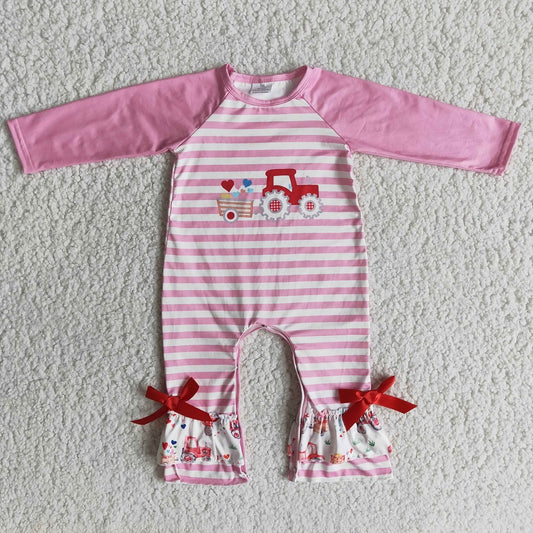 6 B9-18 Valentine Girls Truck Romper