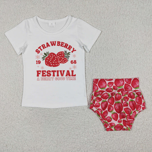 GBO0097 FESTIVAL Strawberry Short Sleeve Briefs Suit