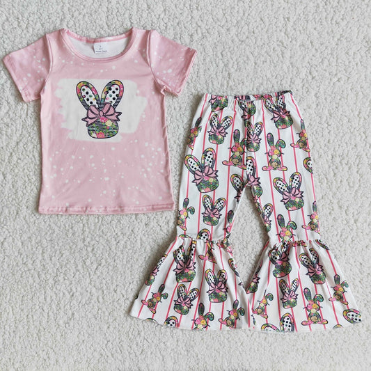 E10-16 Easter Bunny Baby Girls Bell Outfits