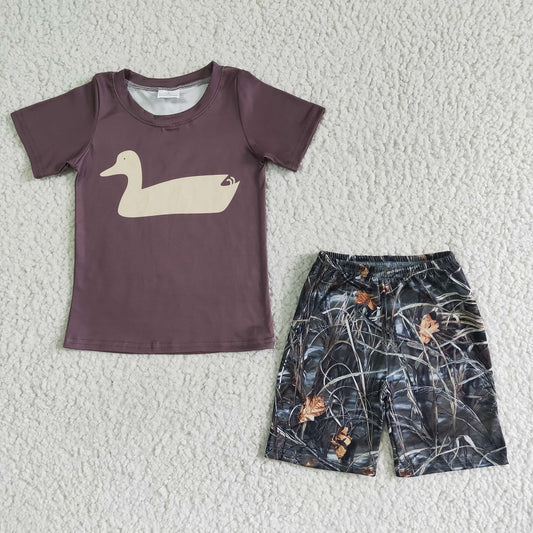 BSSO0011 Boys Brown Duck Shorts Outfit