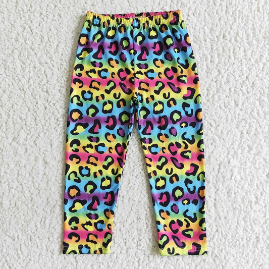 P0015 Girl Colorful Leopard Leggings