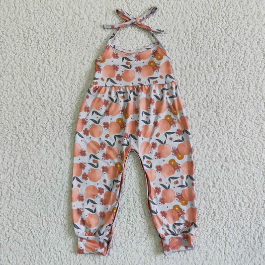 SR0052 Girl Peach Sling Jumpsuit
