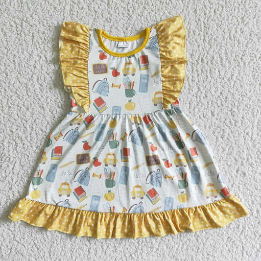 GSD0061 Girls Book Apple Back To School Dress