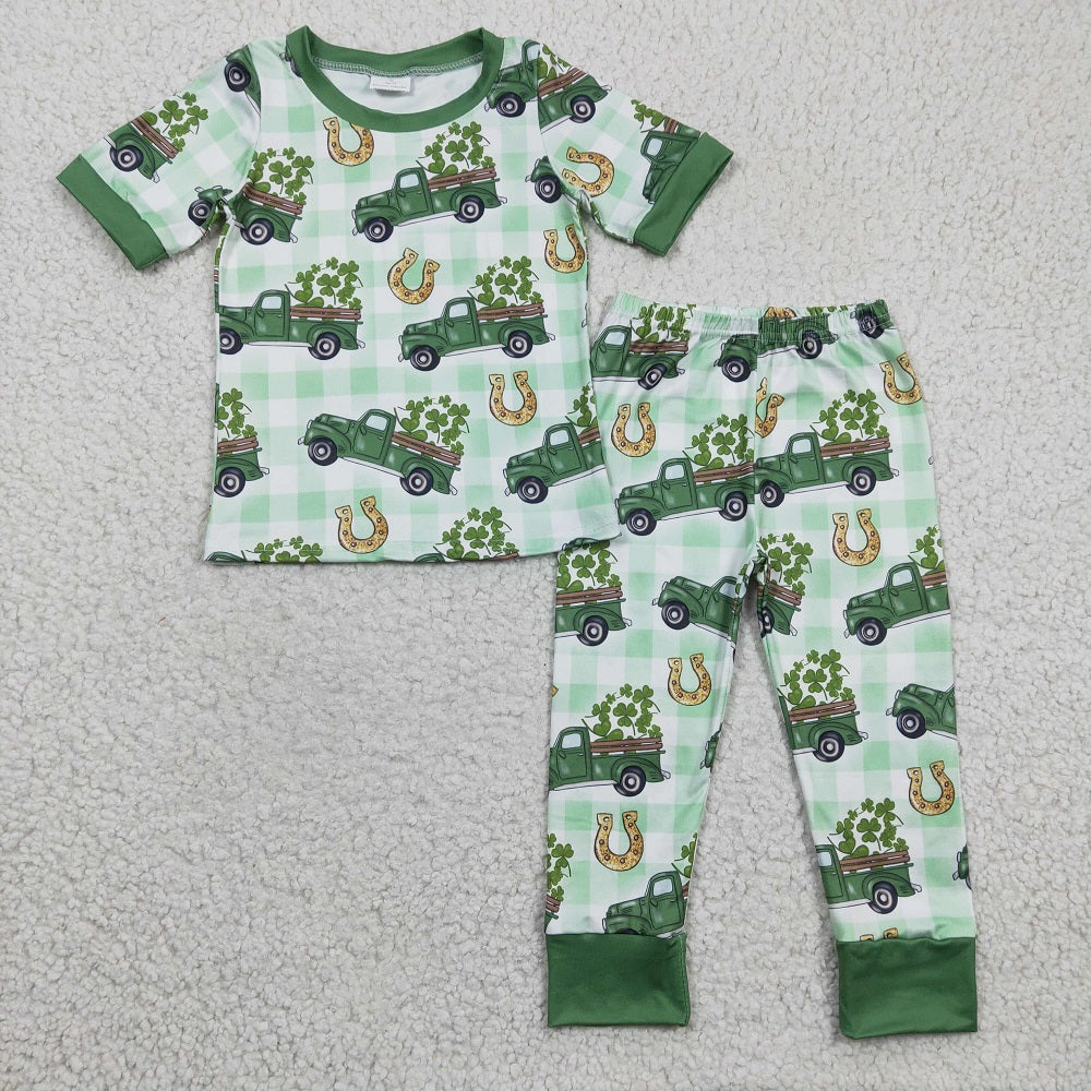 Sibling Boys Baby Girls St Patrick Day Pajamas Suits