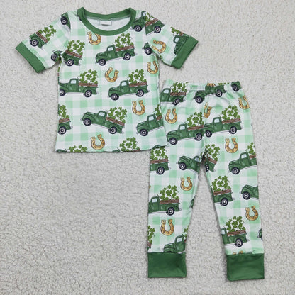 Sibling Boys Baby Girls St Patrick Day Pajamas Suits