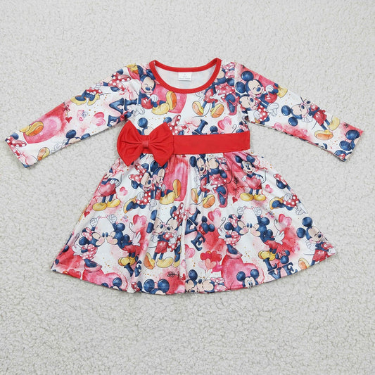 GLD0185 Valentine Girl Red Heart Love Long Sleeve Dress