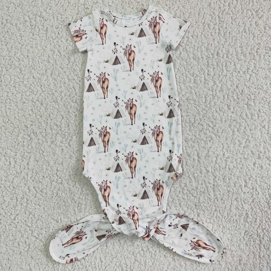 NB0011 Newborn Baby Tent Horse Sleeper Gown