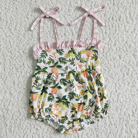SR0030 Girls Peach Romper