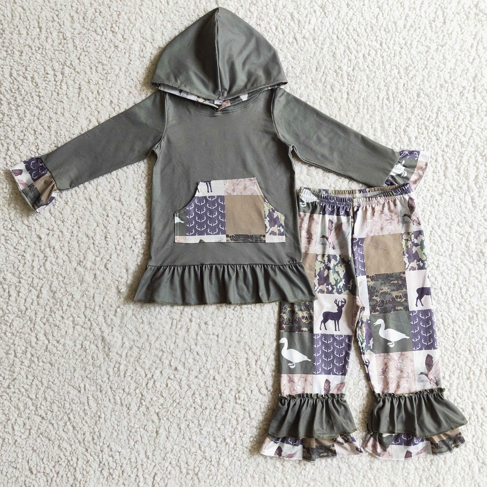 BLP0133 / GLP0319 Sibling Kids Duck Deer Camouflage Hooded Outfit