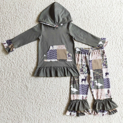 BLP0133 / GLP0319 Sibling Kids Duck Deer Camouflage Hooded Outfit
