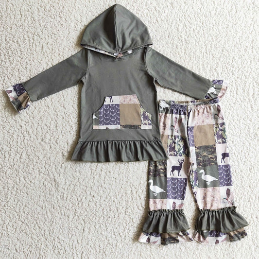 BLP0133 / GLP0319 Sibling Kids Duck Deer Camouflage Hooded Outfit