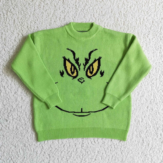 BT0099 Christmas Kids Green Character Sweater