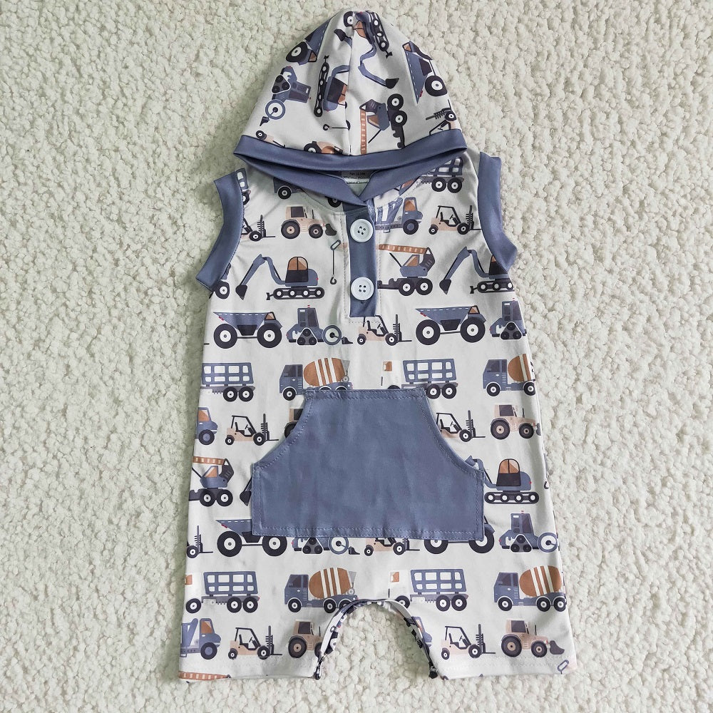 SR0045 Baby Excavator Hooded Romper