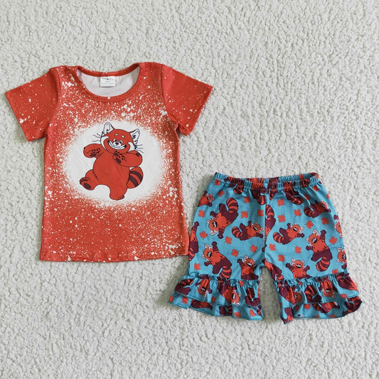 GSSO0078 / BSSO0045 Sibling Red Panda Shorts Outfit
