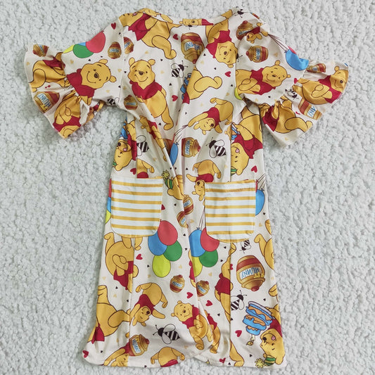 GSD0114 Girls Bear Honey Bee Dress