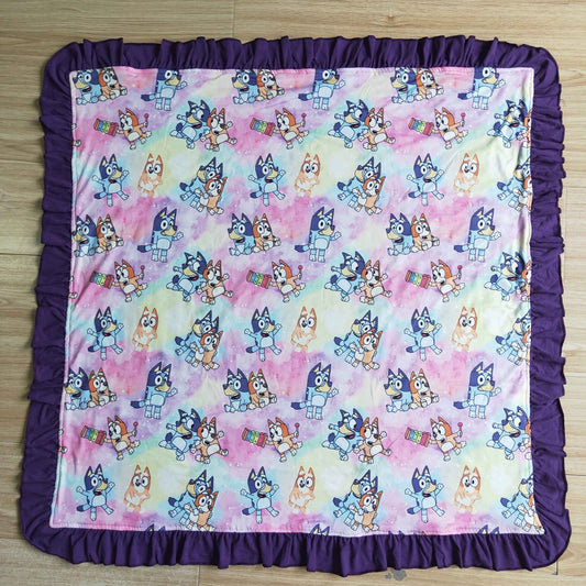 BL0008-M Baby Purple Dog Nap Blankets