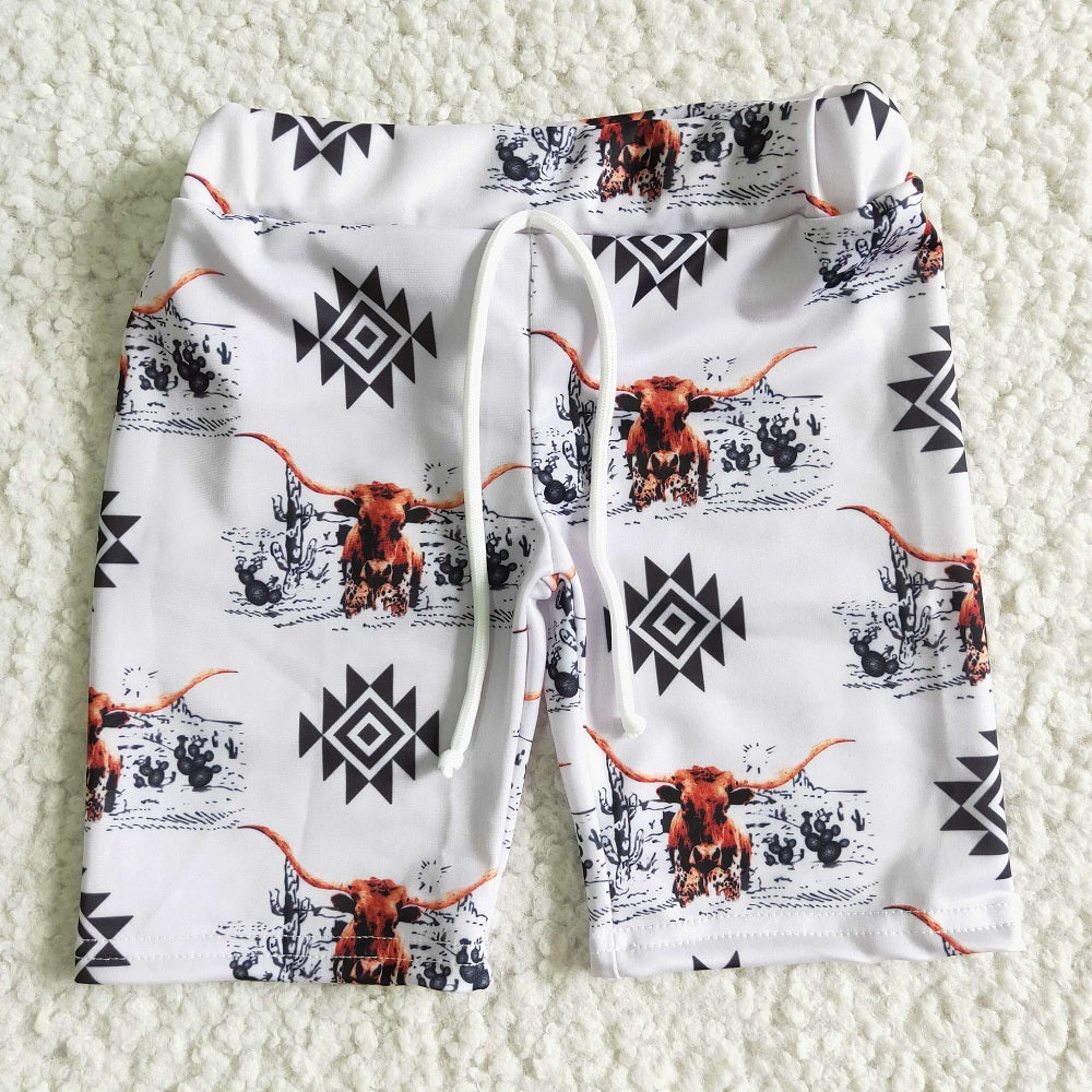 SS0021 Summer Boys Cow Cactus Swimming Shorts
