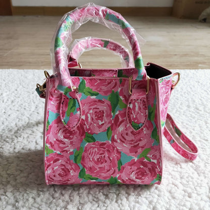 BA0024-M Girls Pink Rose Floral Bag