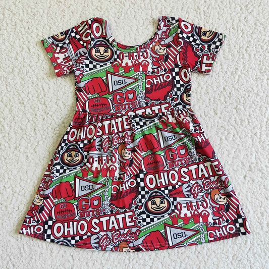 GSD0113 Girls Red Football Dress
