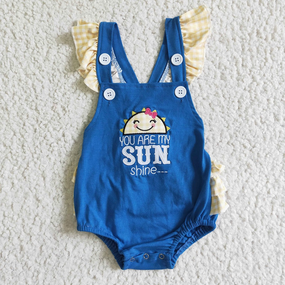SR0034 / SR0035 Sibling Baby Embroidered You Are My Sunshine Romper