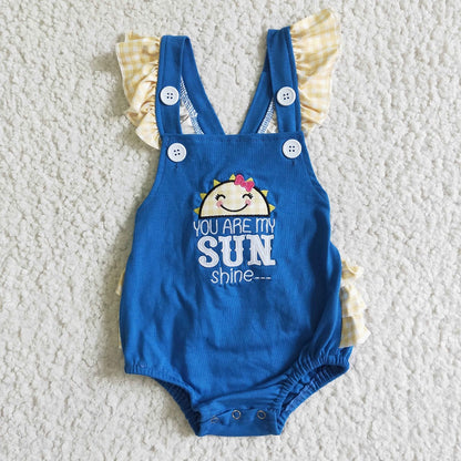 SR0034 / SR0035 Sibling Baby Embroidered You Are My Sunshine Romper