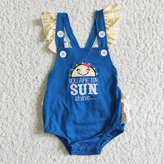 SR0034 / SR0035 Sibling Baby Embroidered You Are My Sunshine Romper