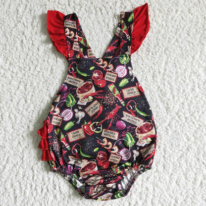 B0-9 Girls Crawfish Chili Romper