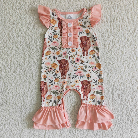 SR0010 Girls Cow Romper