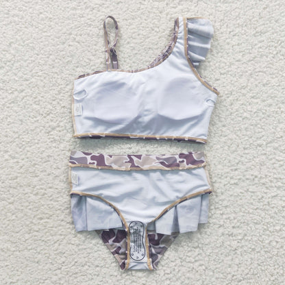 S0078 Camouflage Gray Swimsuit Set