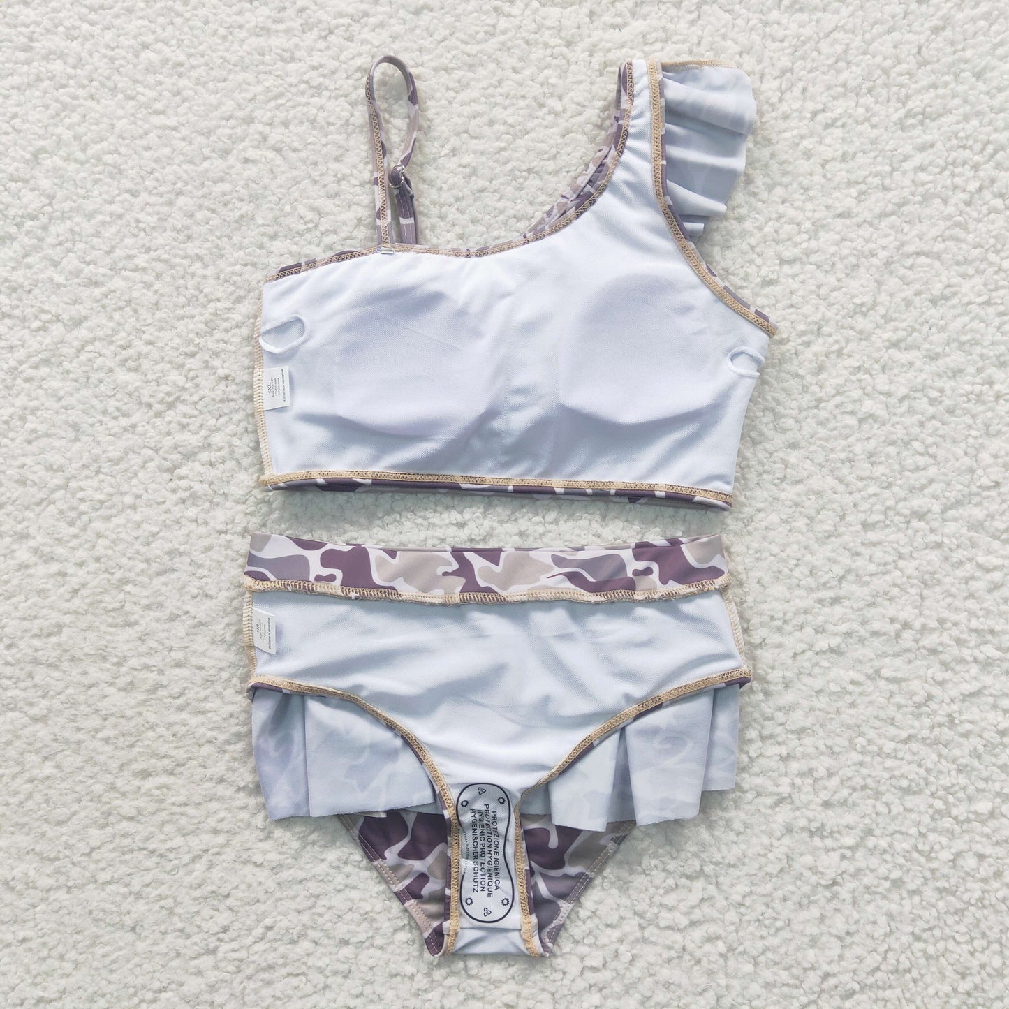 S0078 Camouflage Gray Swimsuit Set